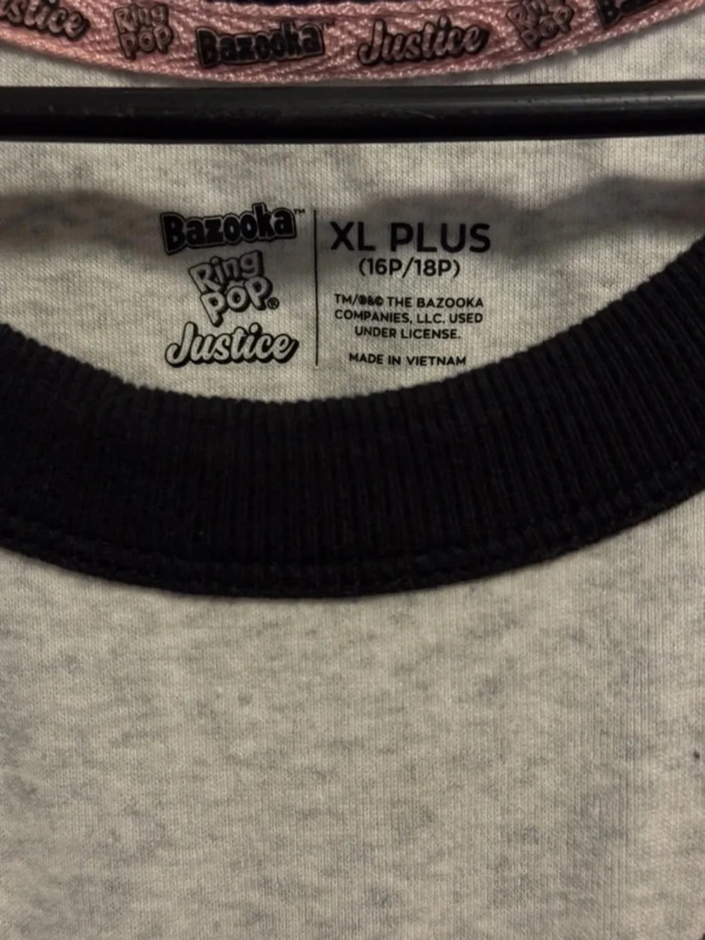 Justice Pink & Gray Bazooka Bubble Gum Graphic Tee
